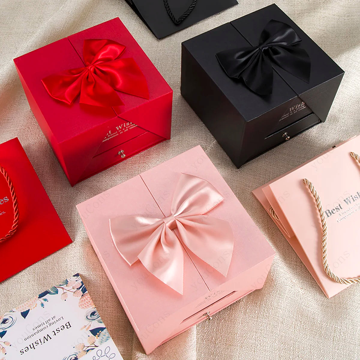 100 Languages Projection Pendant Necklace With Rose Bow Gift Box Jewelry For Wife Girlfriend Valentine Christmas Birthday Gift