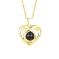 Custom Color Photo Projection Necklace Simple Love Heart Copper Pendant Titanium Steel Chain Girlfriend Mom Wife Festival Gifts