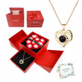 100 Languages Projection Pendant Necklace With Rose Bow Gift Box Jewelry For Wife Girlfriend Valentine Christmas Birthday Gift